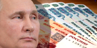 Putin with Rubles in background