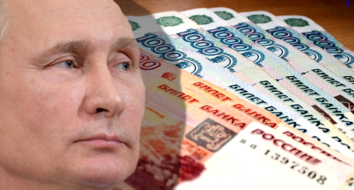 Putin with Rubles in background