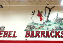 racist mural in South Cumberland Elementary School