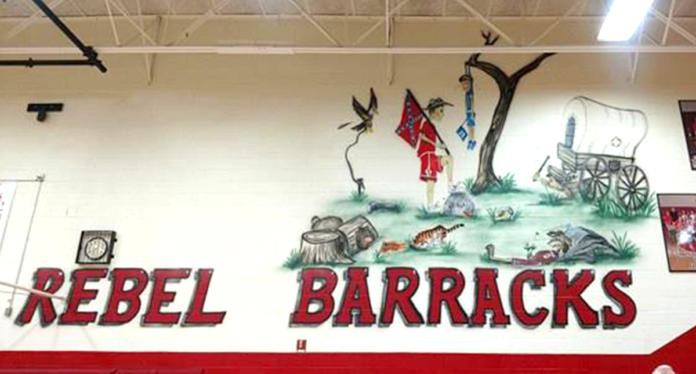 racist mural in South Cumberland Elementary School