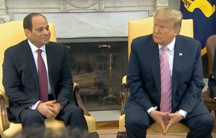Trump in a bilateral meeting with Egypt's President el-Sisi