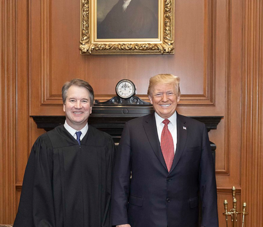 President Donald J. Trump and Supreme Court Justice Brett Kavanaugh via Wikimedia Commons
